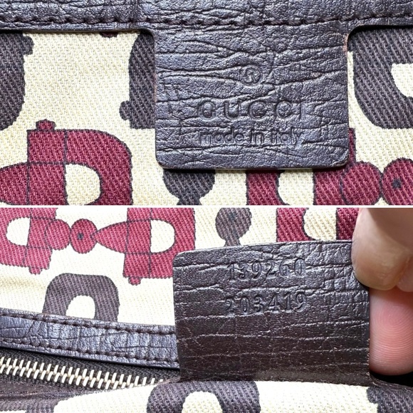 Gucci authentic Sherry Line open tote bag monogram brown canvas ribbon accents - Picture 12 of 16